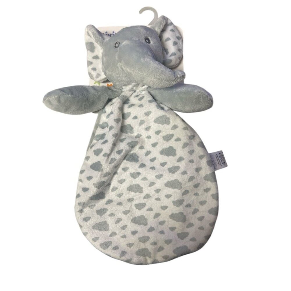 Plush Elephant For Babies with Soft Grey Polka Dot Pattern